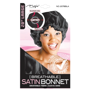 Magic Breathable Satin Bonnet Black